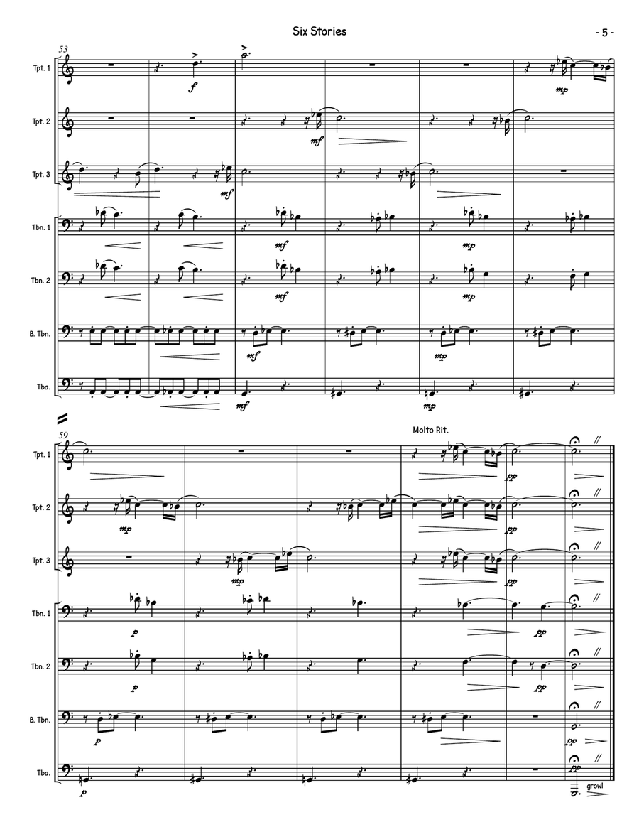 Six Stories in a Pandemic Brass Ensemble scores gallery preview page 6