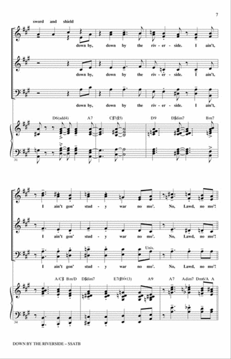 Down by the Riverside SSATB scores gallery preview page 2