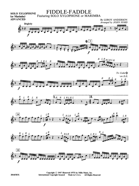 Fiddle-Faddle: Solo Xylophone (or Marimba) Advanced