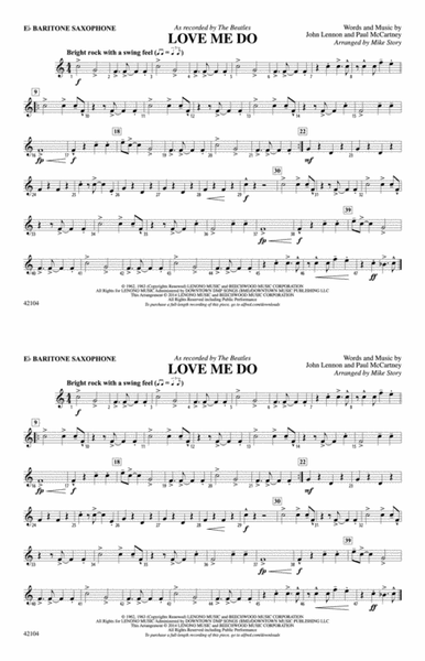 Love Me Do: E-flat Baritone Saxophone