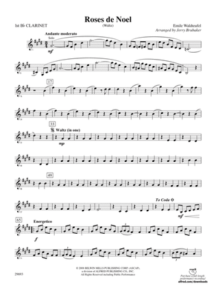 Roses de Noel (Waltz): 1st B-flat Clarinet