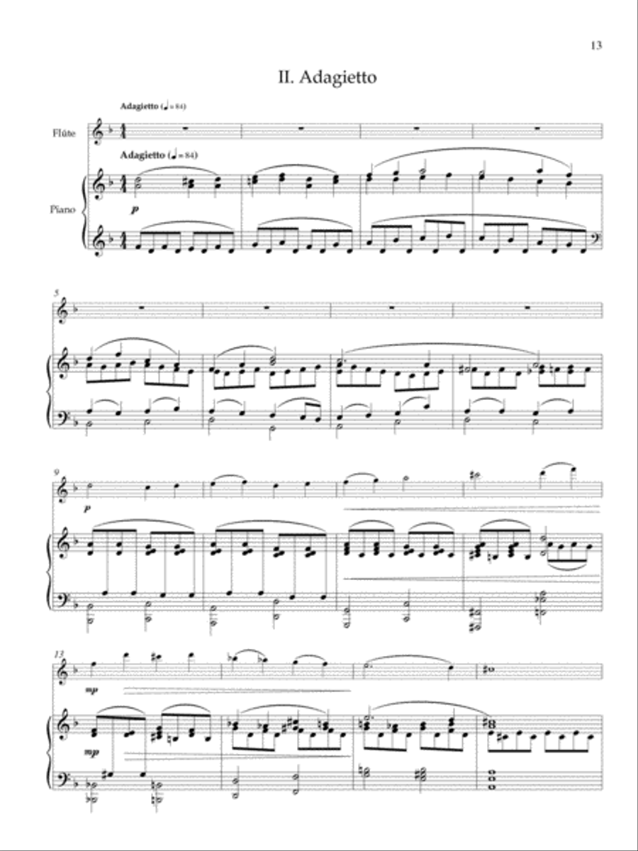 Deuxieme Sonate for Flute and Piano Flute Solo scores gallery preview page 3