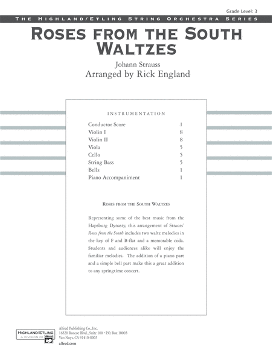 Roses from the South Waltzes: Score String Orchestra scores gallery preview page 1