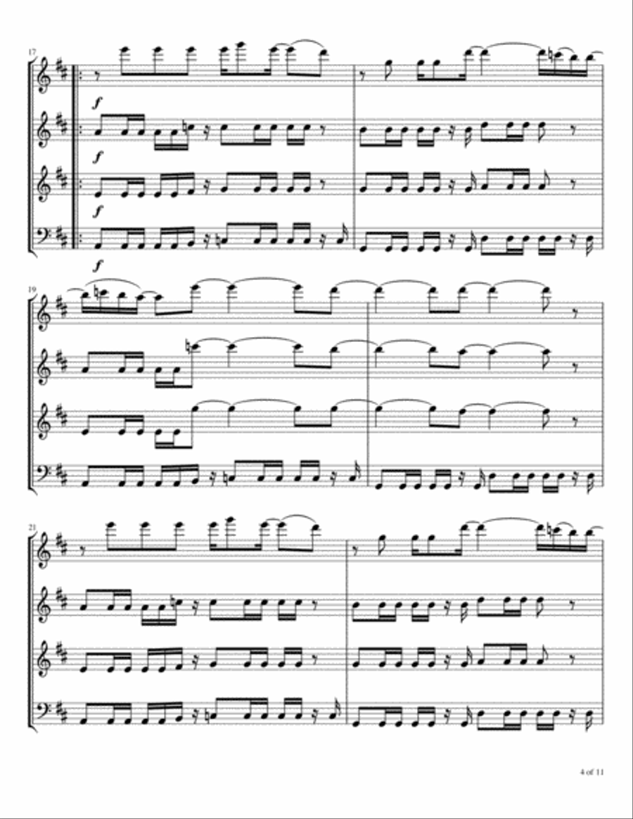 Fly Away Woodwind Quartet scores gallery preview page 5