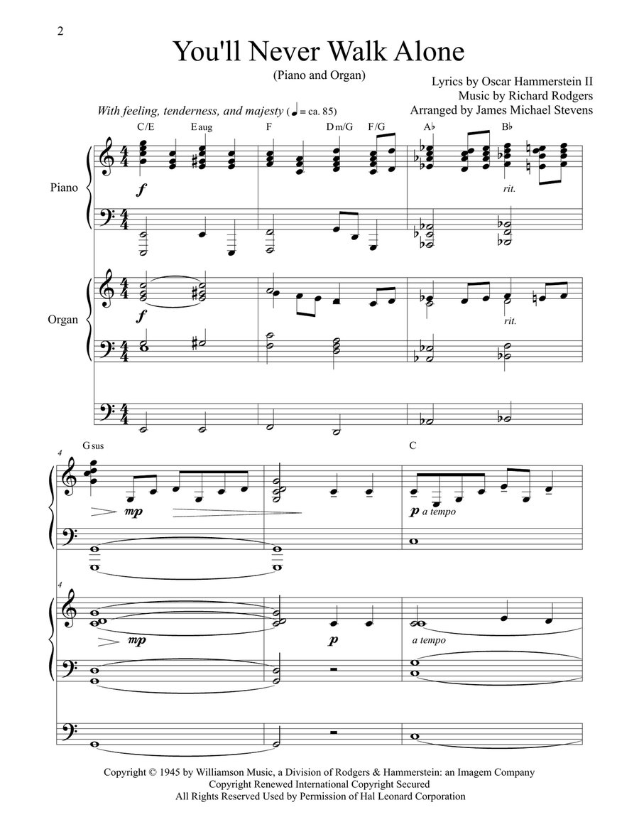 You'll Never Walk Alone Piano scores gallery preview page 2