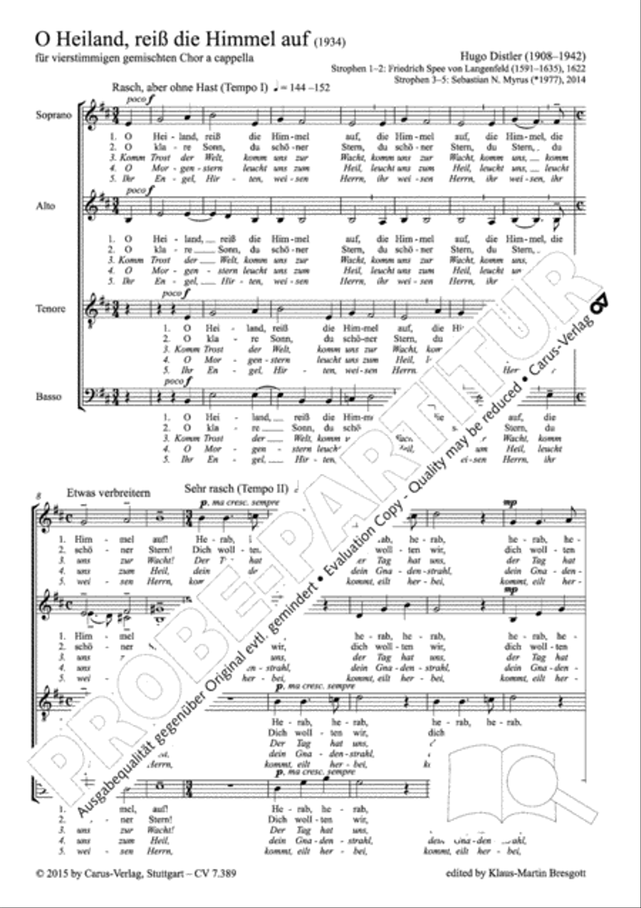 Four Motets for Advent and Christmas (Vier Motetten fur Advent und Weihnachten) 4-Part scores gallery preview page 6