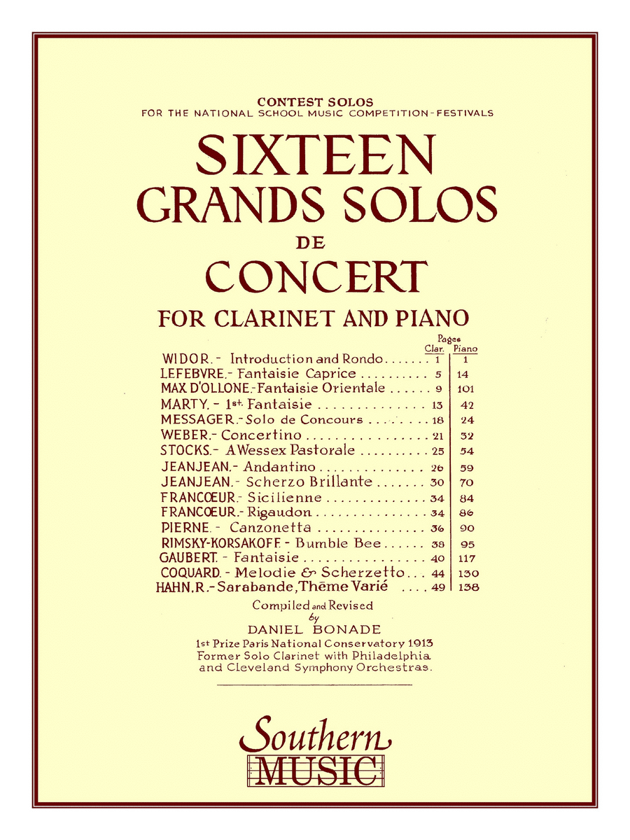 16 Grand Solos de Concert Clarinet scores gallery preview page 1