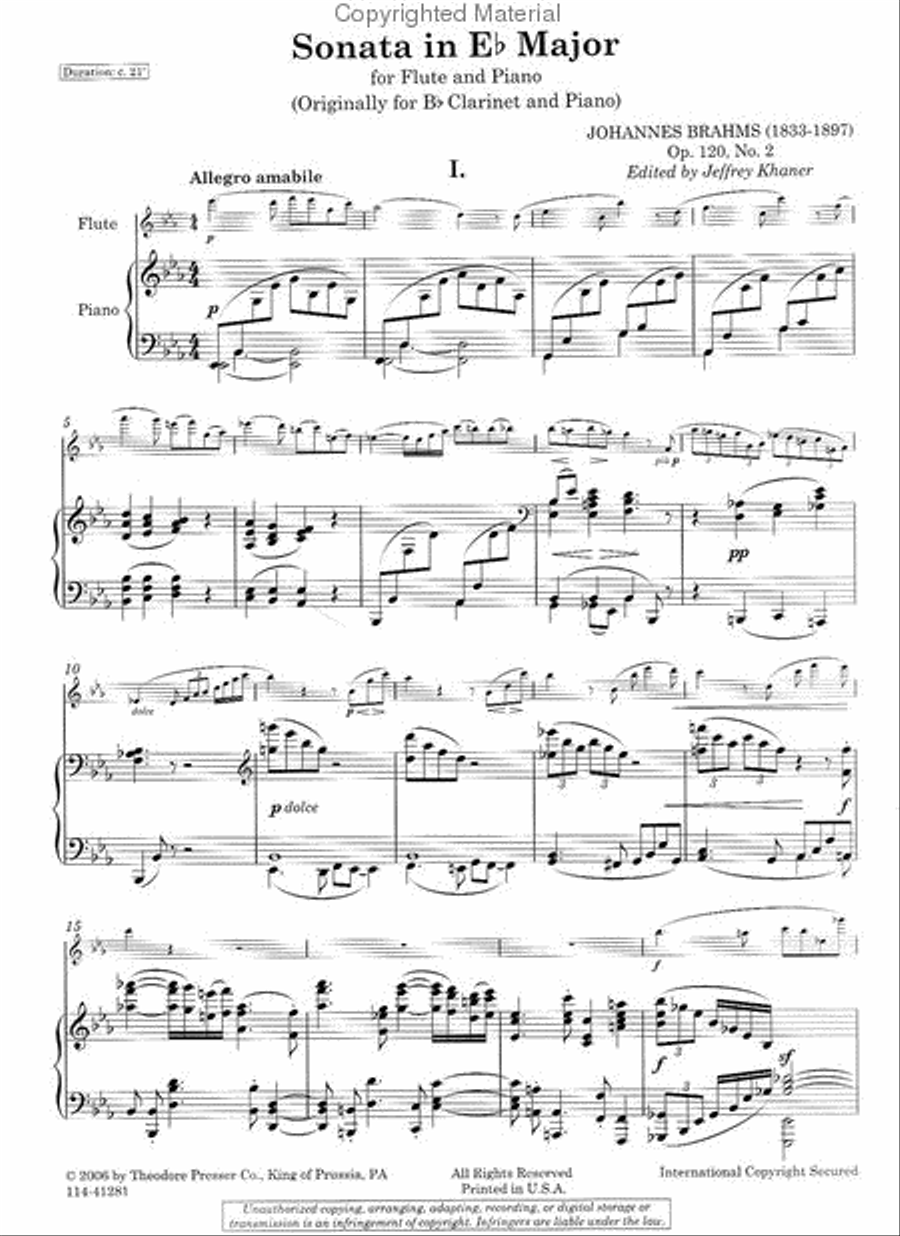 Sonata in E-Flat Major, Op. 120, No. 2 Chamber Music scores gallery preview page 2