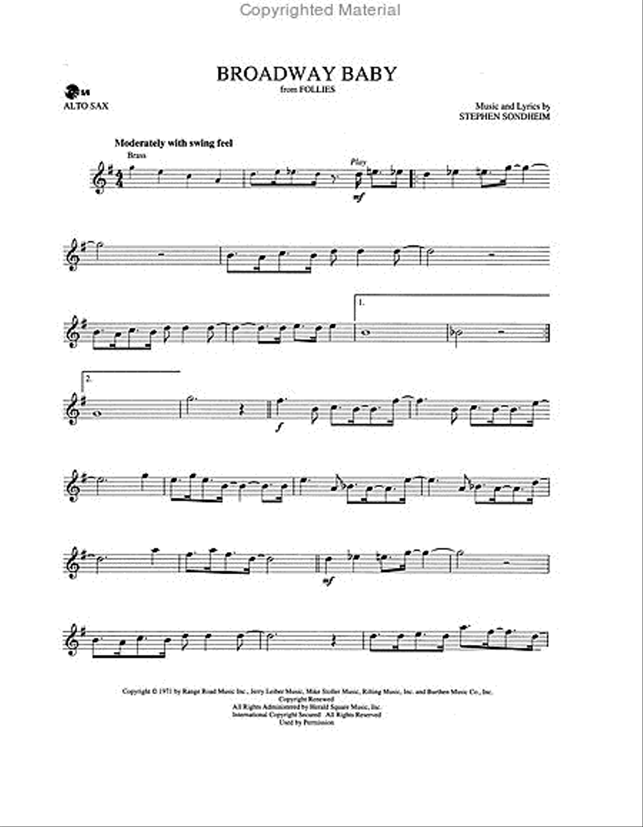 Stephen Sondheim - Broadway Solos Alto Saxophone scores gallery preview page 3