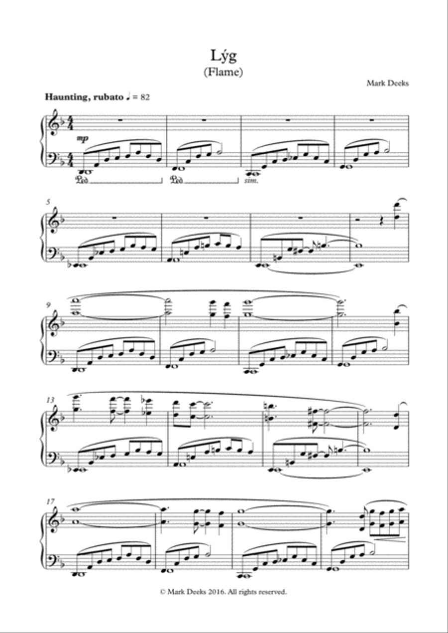Lýg - Piano Solo Piano Solo scores gallery preview page 1