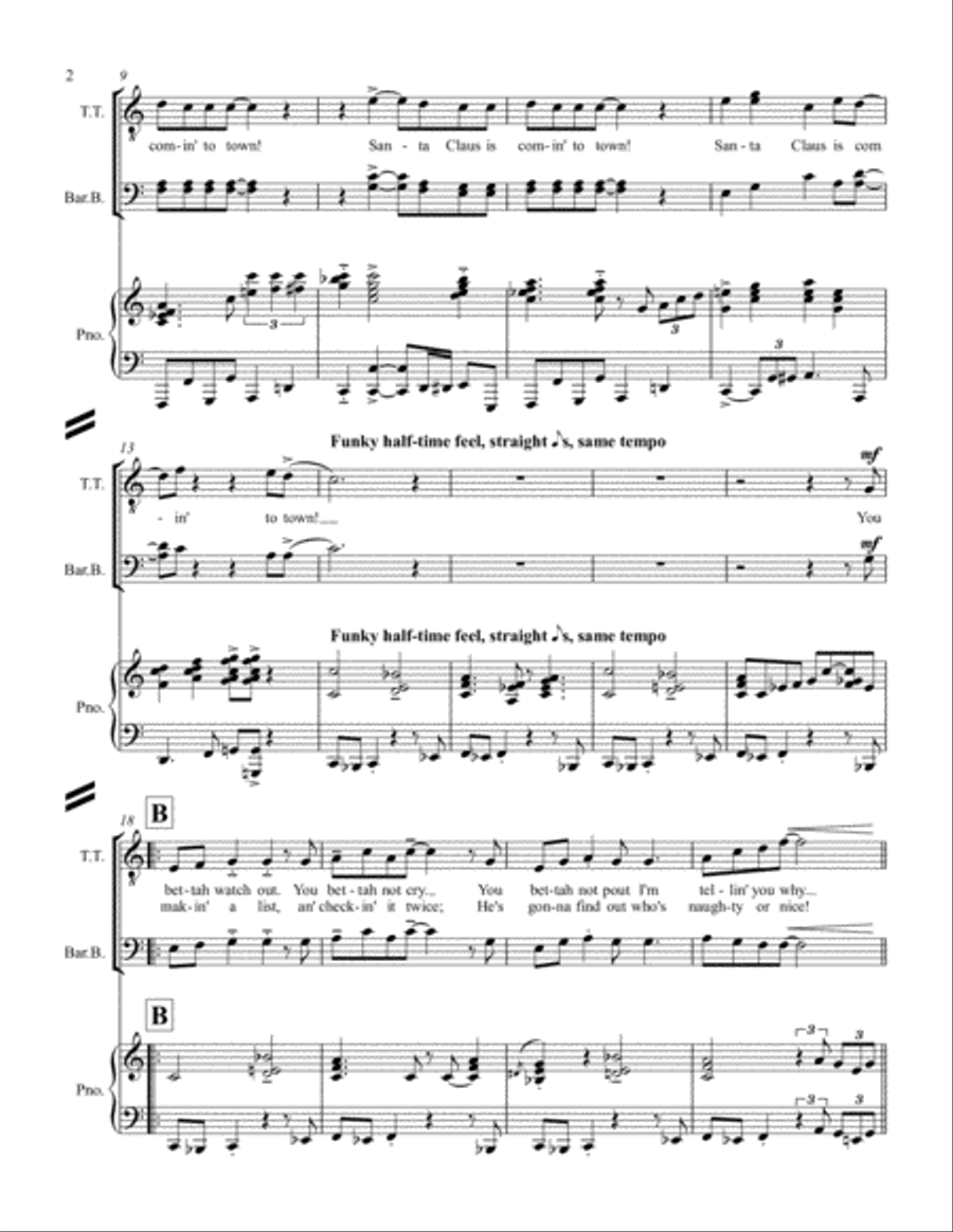 Santa Claus Is Comin' To Town TTBB scores gallery preview page 2