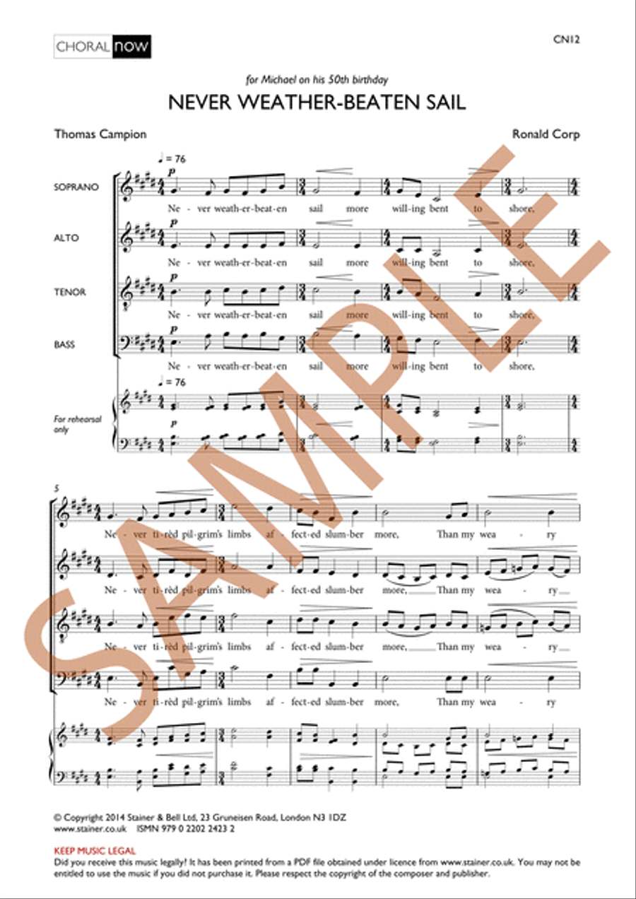 Never weather-beaten sail 4-Part scores gallery preview page 2