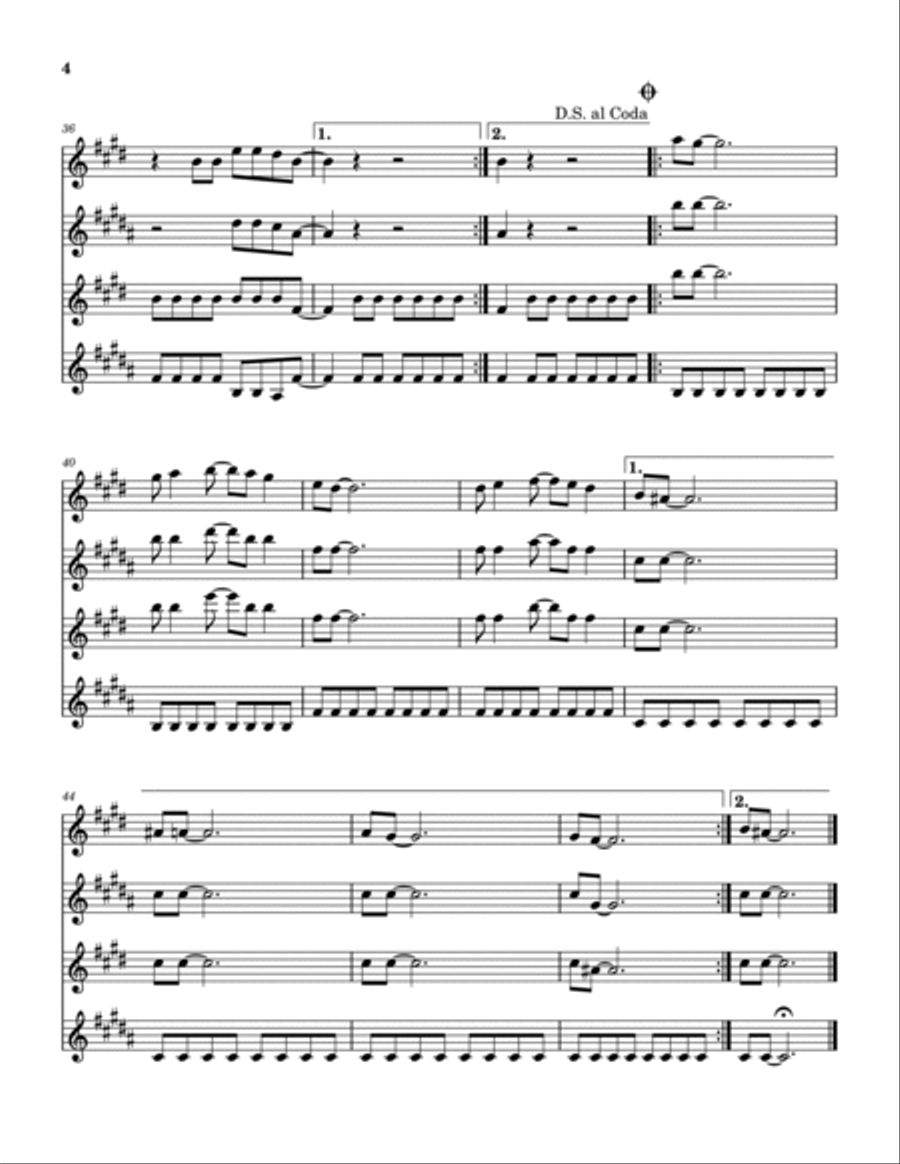 Hello There Saxophone Quartet scores gallery preview page 5