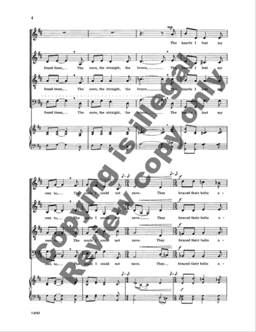 Seven Housman Settings: 7. When I Would Muse 4-Part scores gallery preview page 7