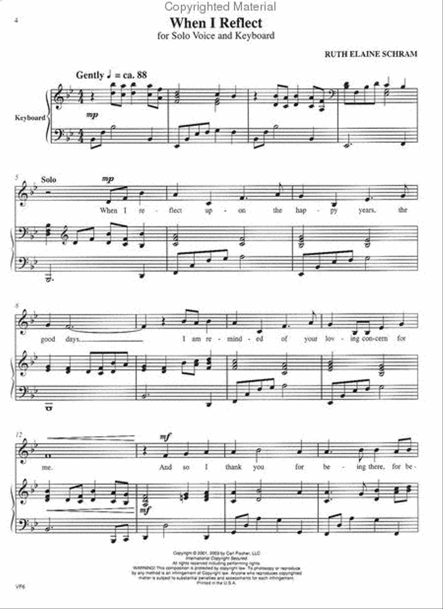 When I Reflect: The Music Of Greg Gilpin, Mark Hayes, Ruth Elaine Schram, Carl Strommen Voice scores gallery preview page 2