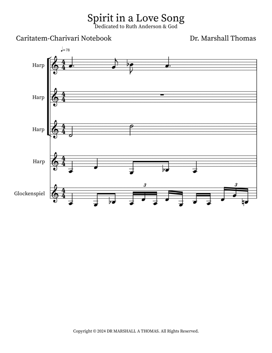 Spirit in a Love Song Small Ensemble scores gallery preview page 1