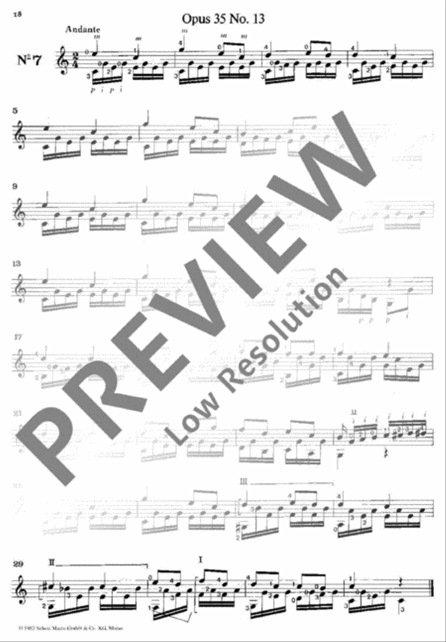 24 Selected Studies Classical Guitar scores gallery preview page 19