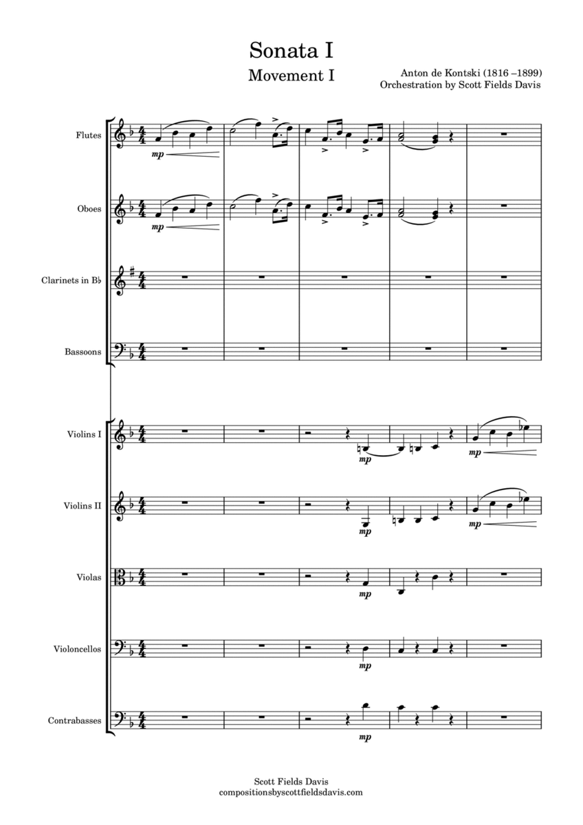 Kontski, Sonata I (Movement I) arranged for orchestra image number null