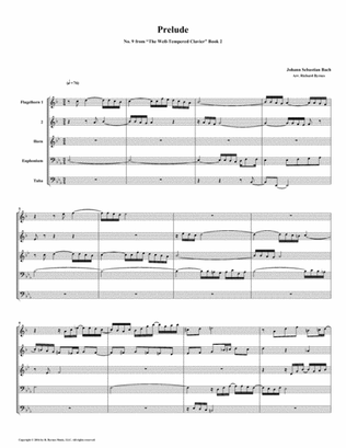 Prelude 09 from Well-Tempered Clavier, Book 2 (Conical Brass Quintet)