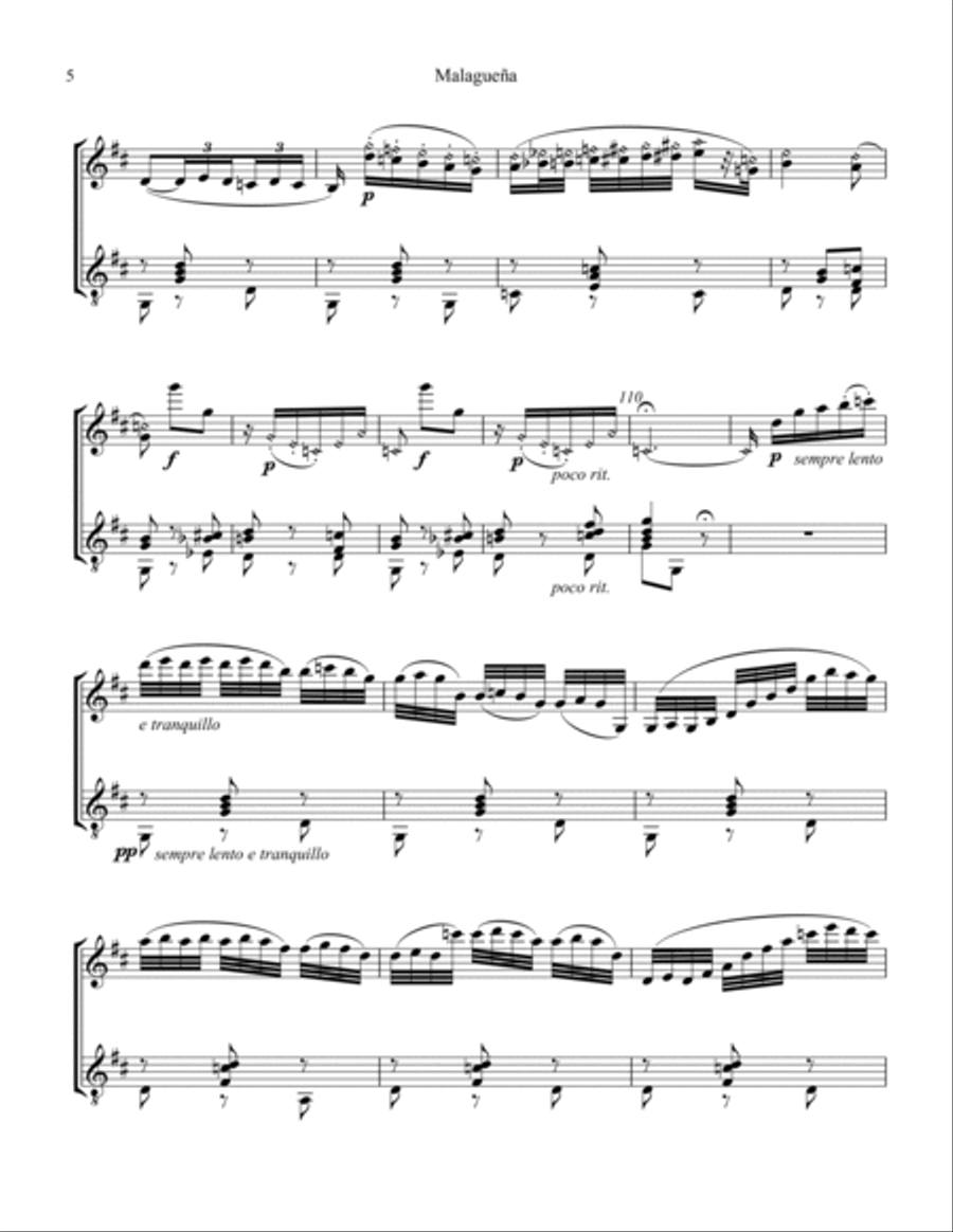 4 Spanish Dances by Sarasate for violin and guitar String Duet scores gallery preview page 6