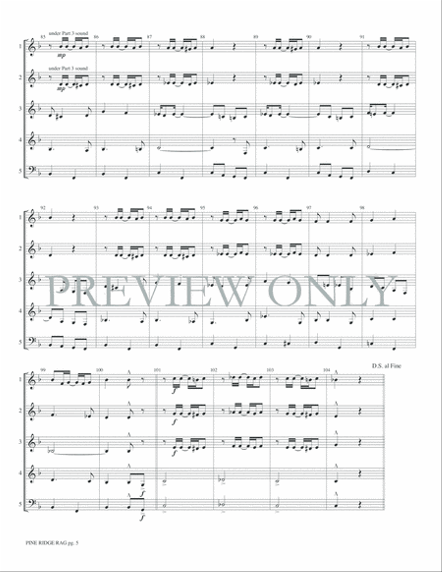 Pine Ridge Rag Pine Ridge Rag Woodwind Ensemble scores gallery preview page 7