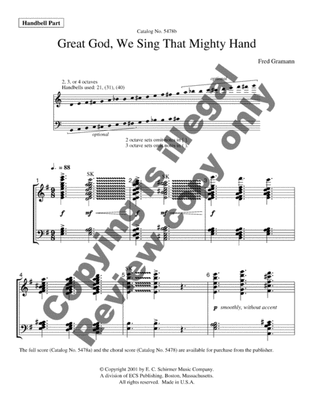 Great God, We Sing That Mighty Hand (Handbell Parts)