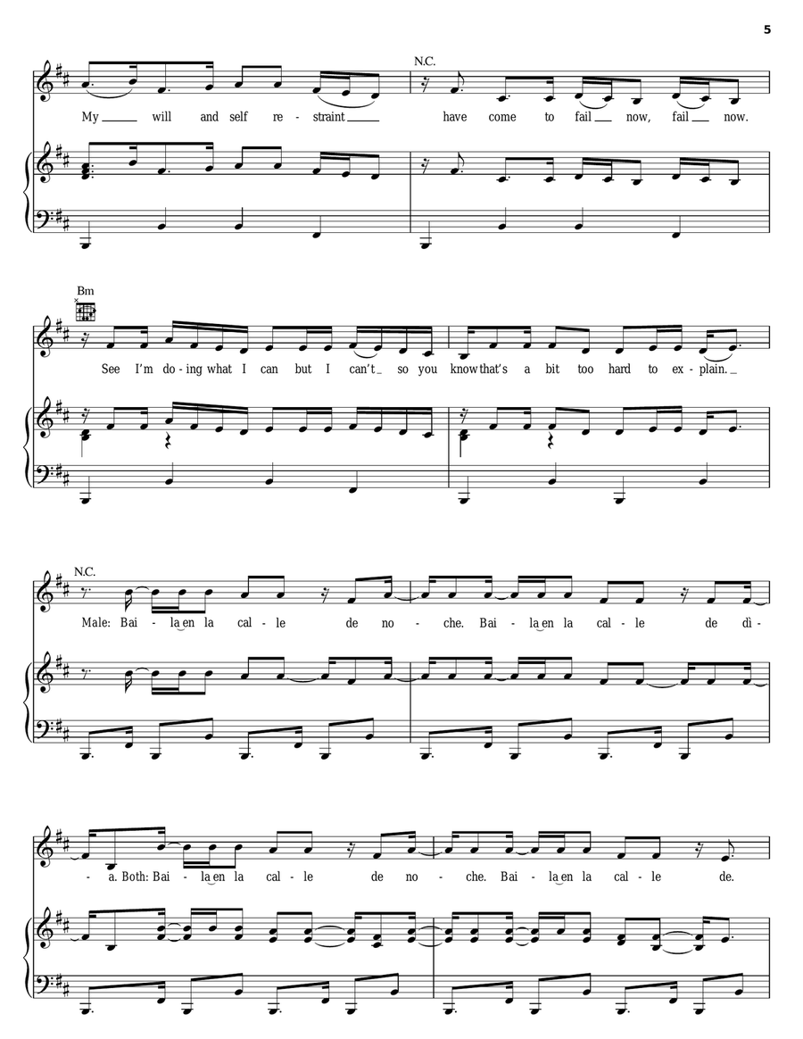 Hips Don't Lie Piano, Vocal, Guitar scores gallery preview page 5
