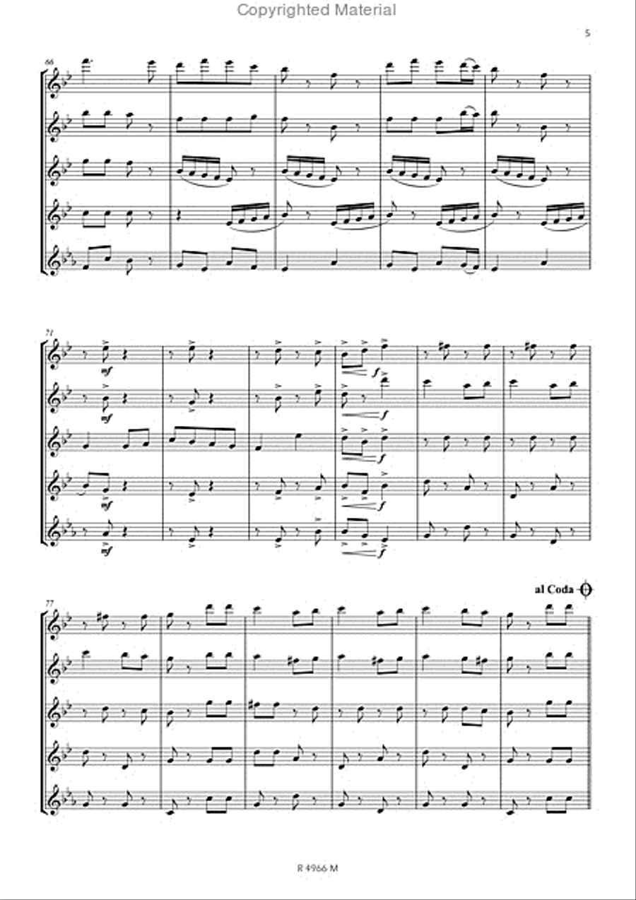 Kalinka, 4 flûtes Flute scores gallery preview page 6