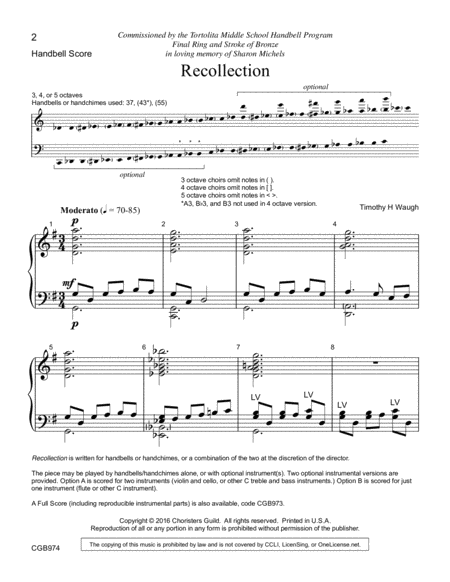 Recollection - Handbell Score image number null