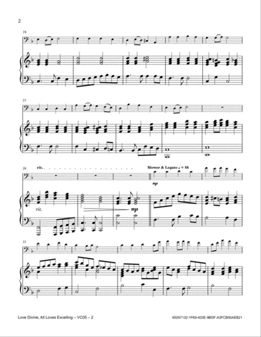 Love Divine, All Loves Excelling Piano scores gallery preview page 2