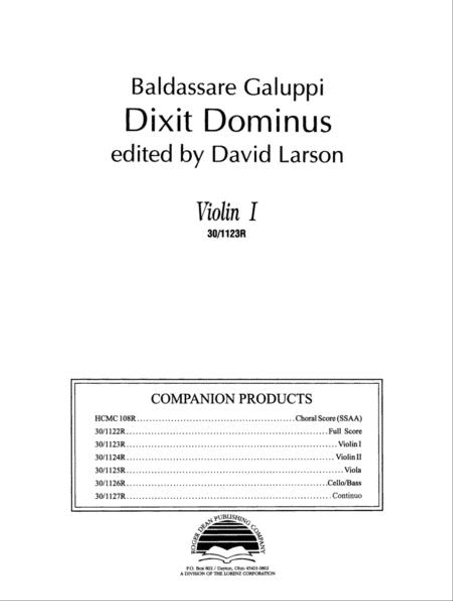 Dixit Dominus - Violin I Violin scores gallery preview page 2