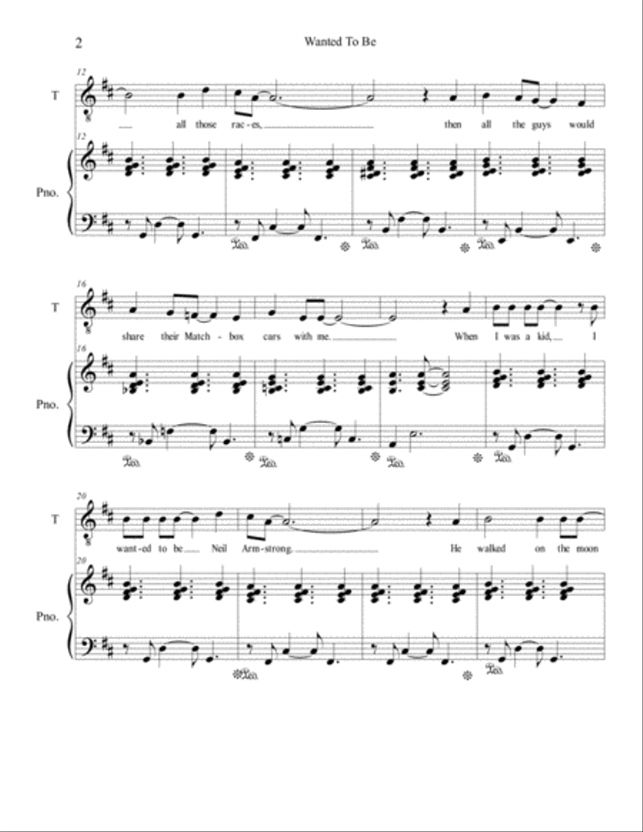 Wanted To Be Tenor Voice scores gallery preview page 2