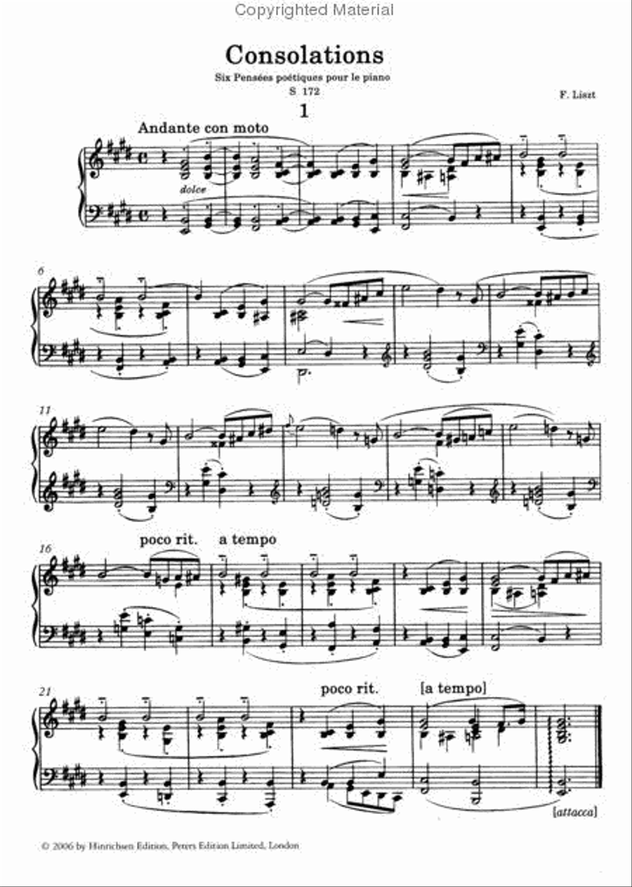 Consolations and Liebesträume for Piano Piano scores gallery preview page 2