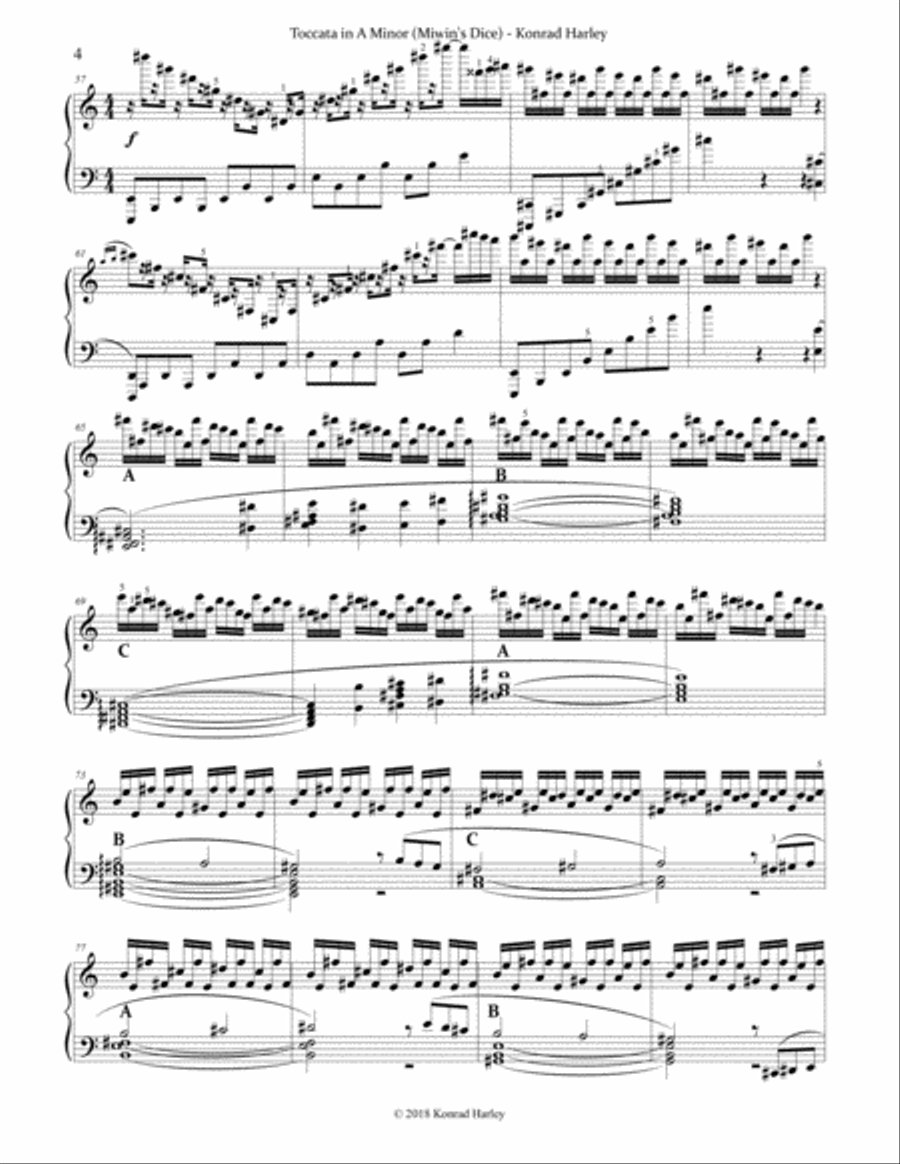 Toccata in A Minor (Miwin's Dice) Piano Solo scores gallery preview page 4