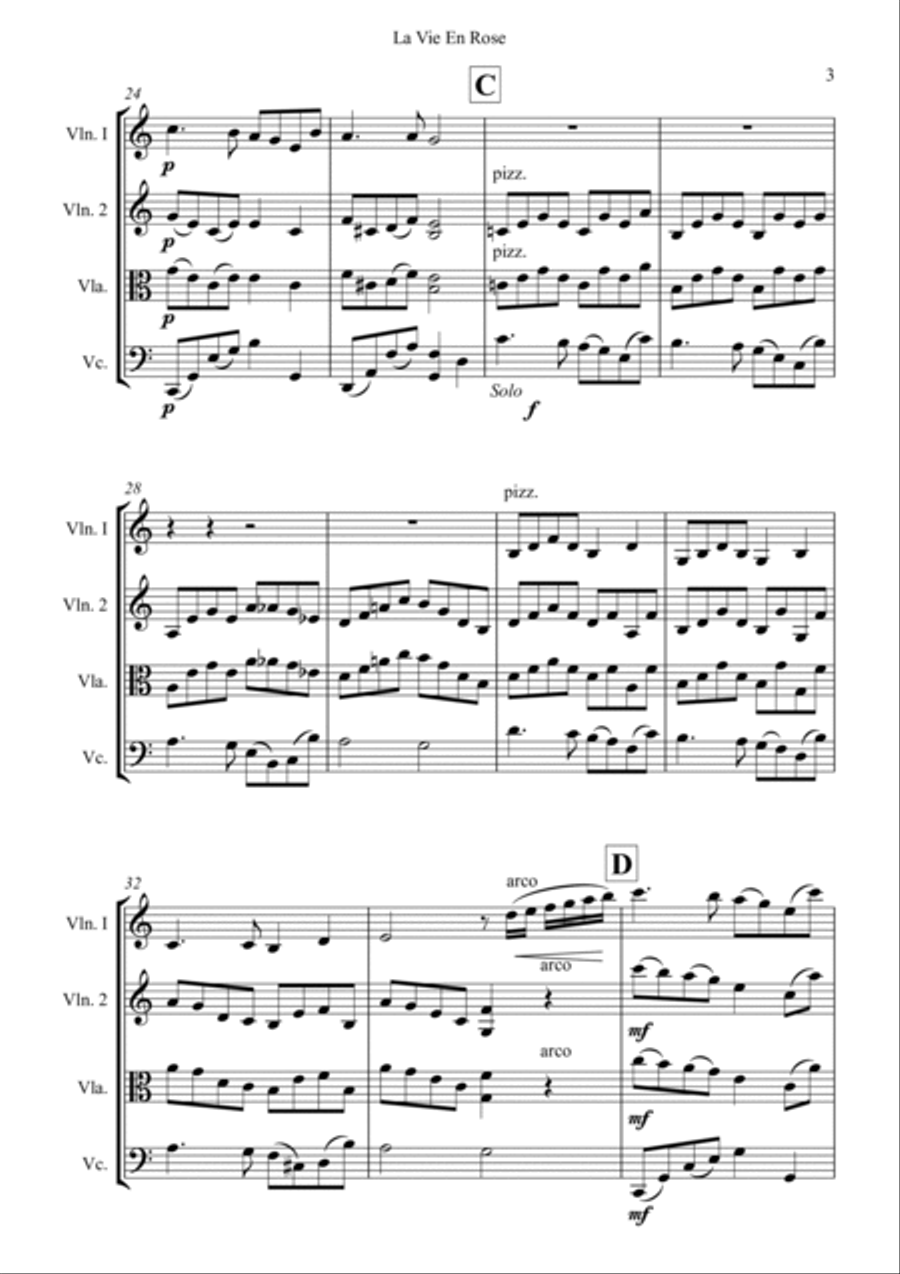 La Vie En Rose La Vie En Rose String Trio scores gallery preview page 3
