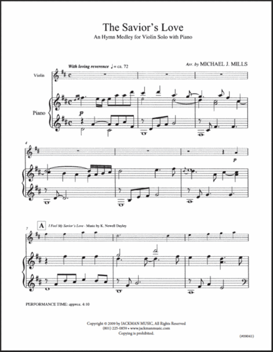 The Savior's Love - Violin Solo Violin Solo scores gallery preview page 2