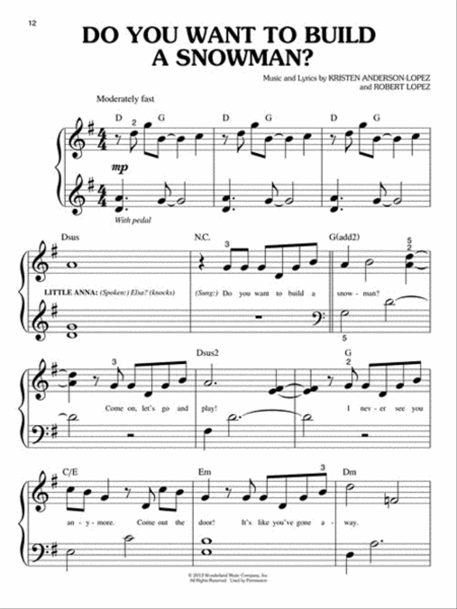 Frozen Easy Piano scores gallery preview page 3