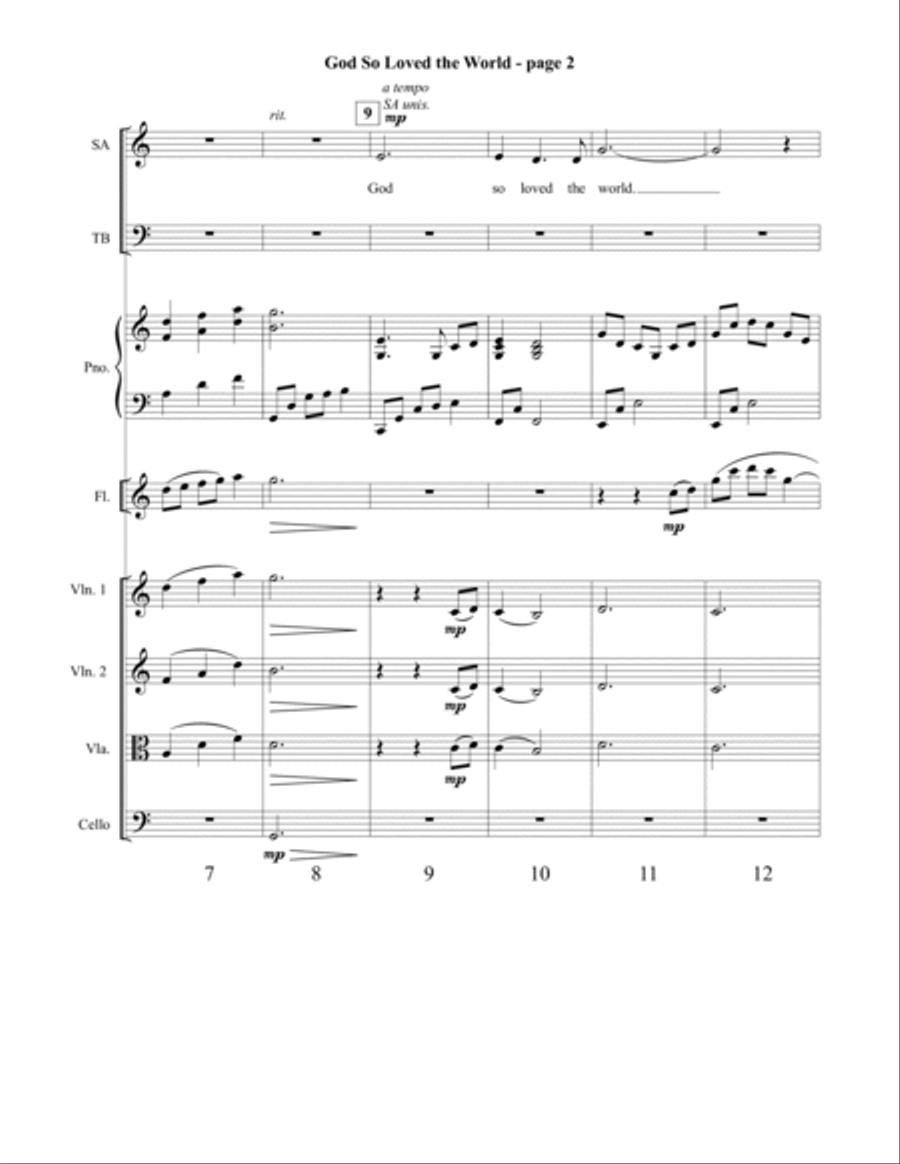 God So Loved the World Orchestration 4-Part scores gallery preview page 3