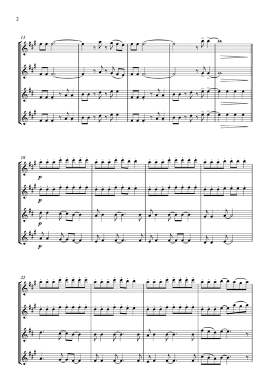Rock You Like A Hurricane Saxophone Quartet scores gallery preview page 2