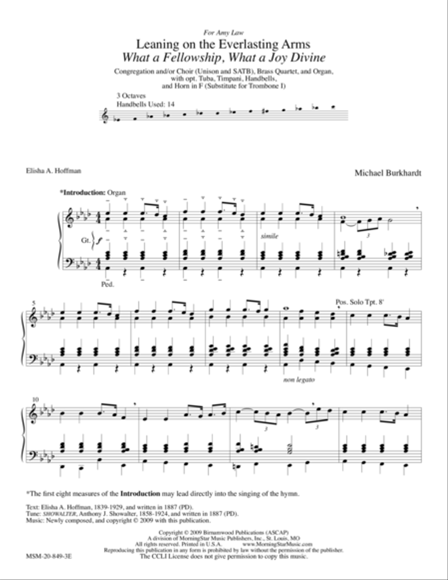 Leaning on the Everlasting Arms (Showalter) 4-Part scores gallery preview page 1