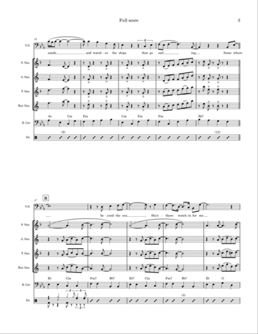 Beyond The Sea Saxophone Quartet scores gallery preview page 3