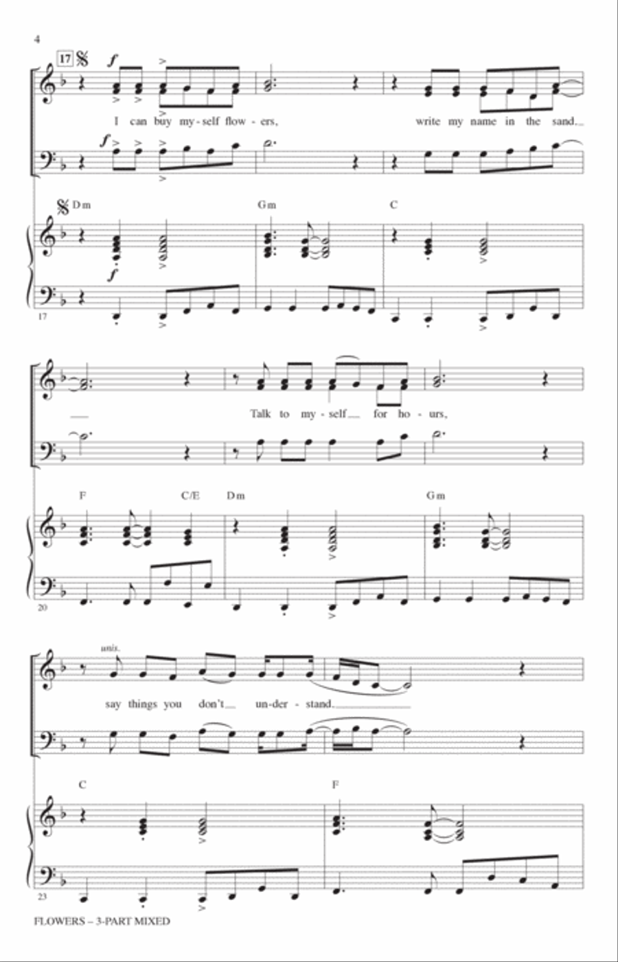 Flowers (arr. Mark Brymer) 3-Part scores gallery preview page 3