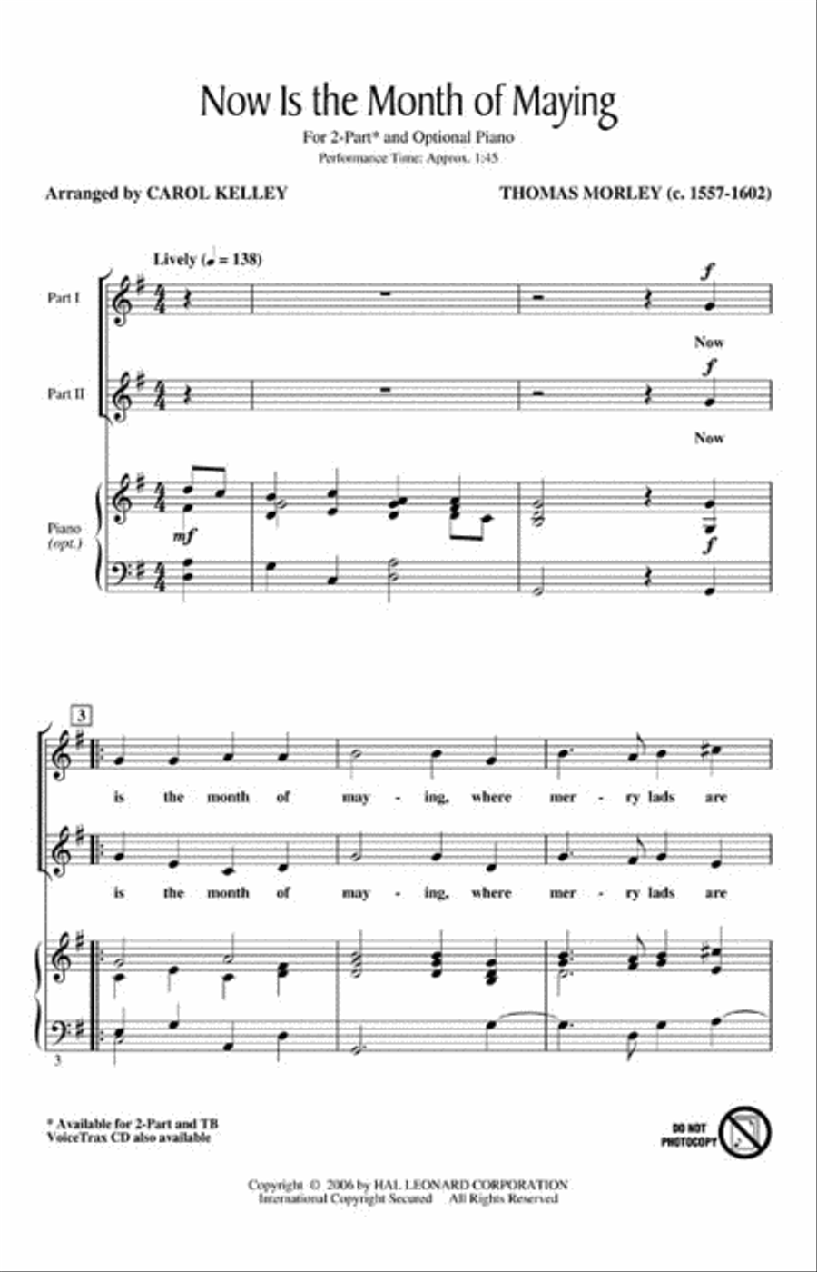Now Is the Month of Maying 2-Part scores gallery preview page 2