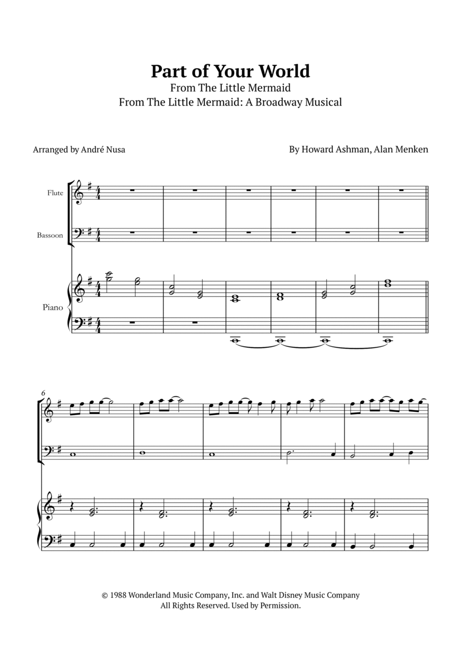 Part Of Your World Woodwind Duet scores gallery preview page 1