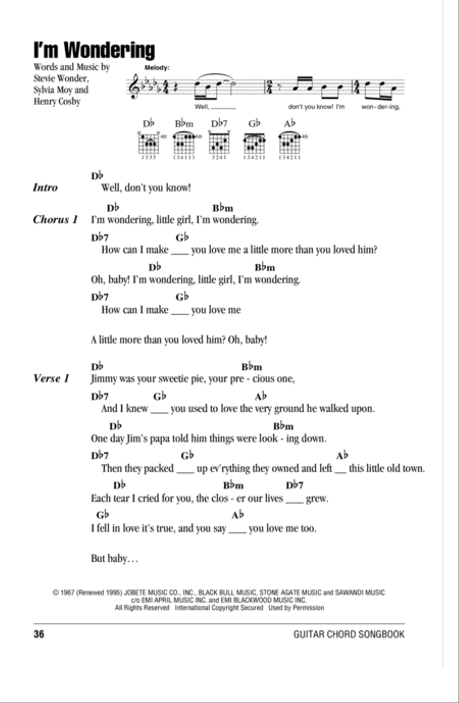 I'm Wondering Acoustic Guitar scores gallery preview page 1