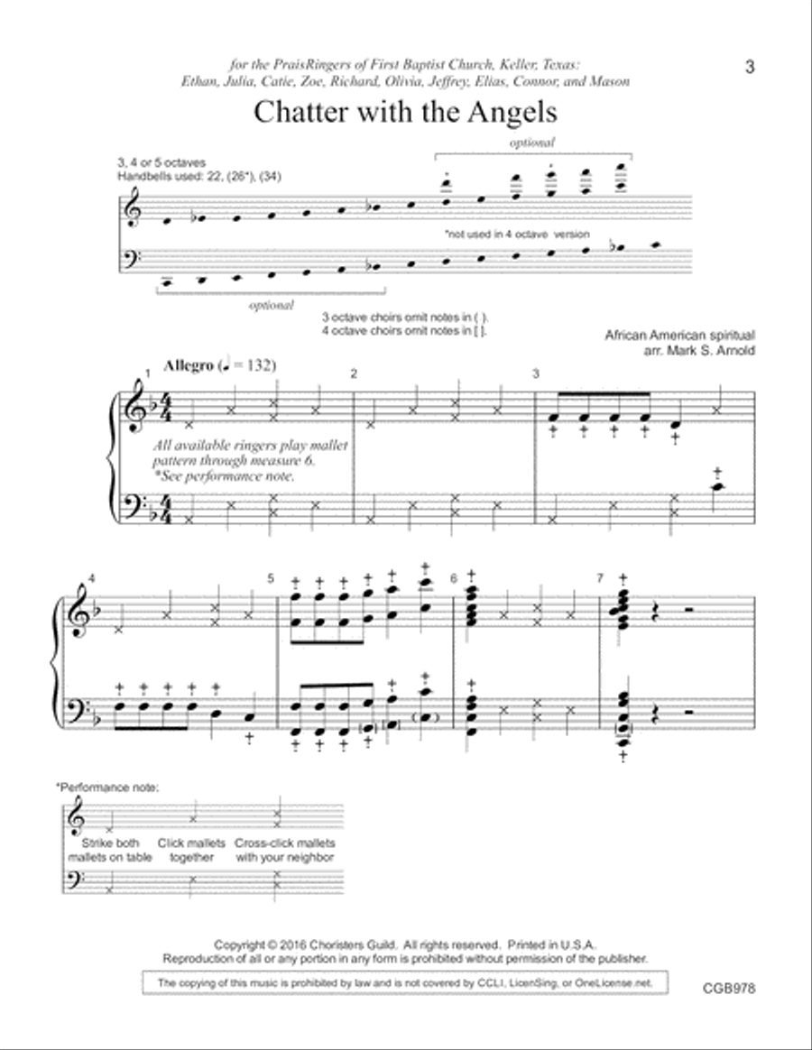 Chatter with the Angels Handbell Choir scores gallery preview page 2