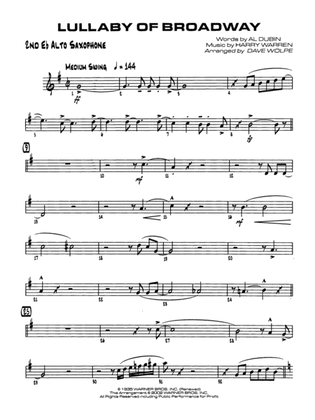 Lullaby of Broadway: 2nd E-flat Alto Saxophone