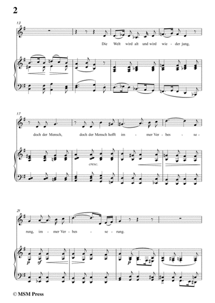 Schubert-Hoffnung(Die Hoffnung),in G Major,Op.87 No.2,for Voice and Piano image number null