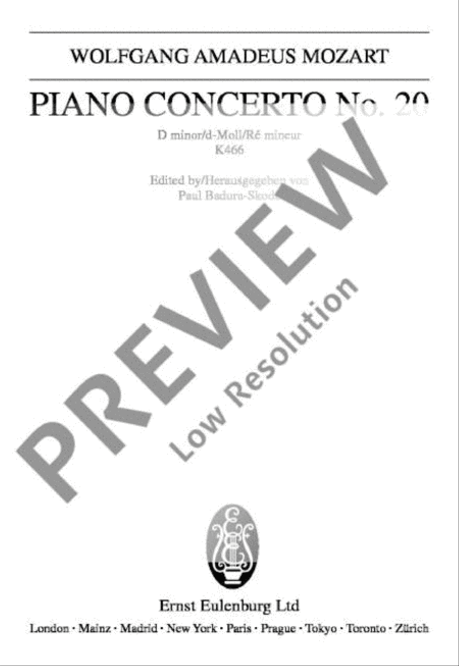 Concerto No. 20 D minor Concerto No. 20 D minor Orchestra scores gallery preview page 2