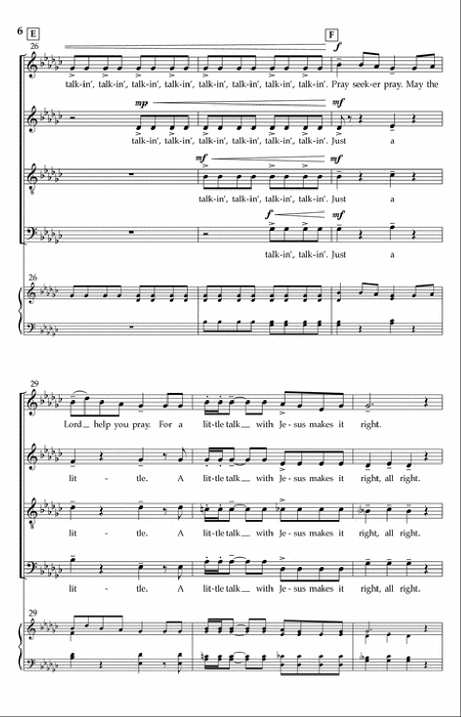 A Little Talk With Jesus 4-Part scores gallery preview page 5